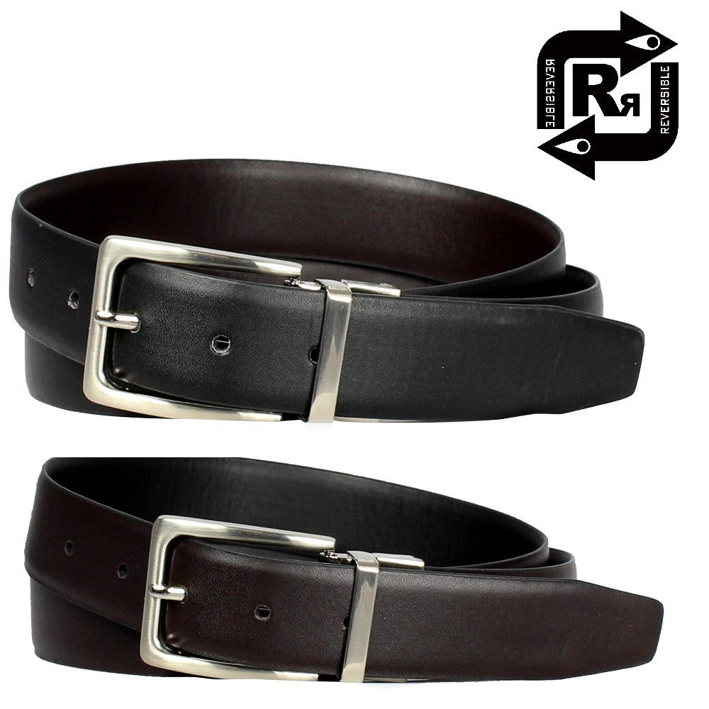 Men's Reversible Steel Frame Leather Dress Belt - 600REV - BucheliUSA