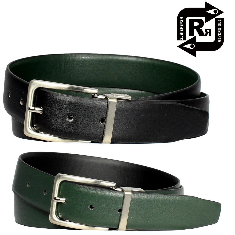 Men's Reversible Steel Frame Leather Dress Belt - 600REV - BucheliUSA
