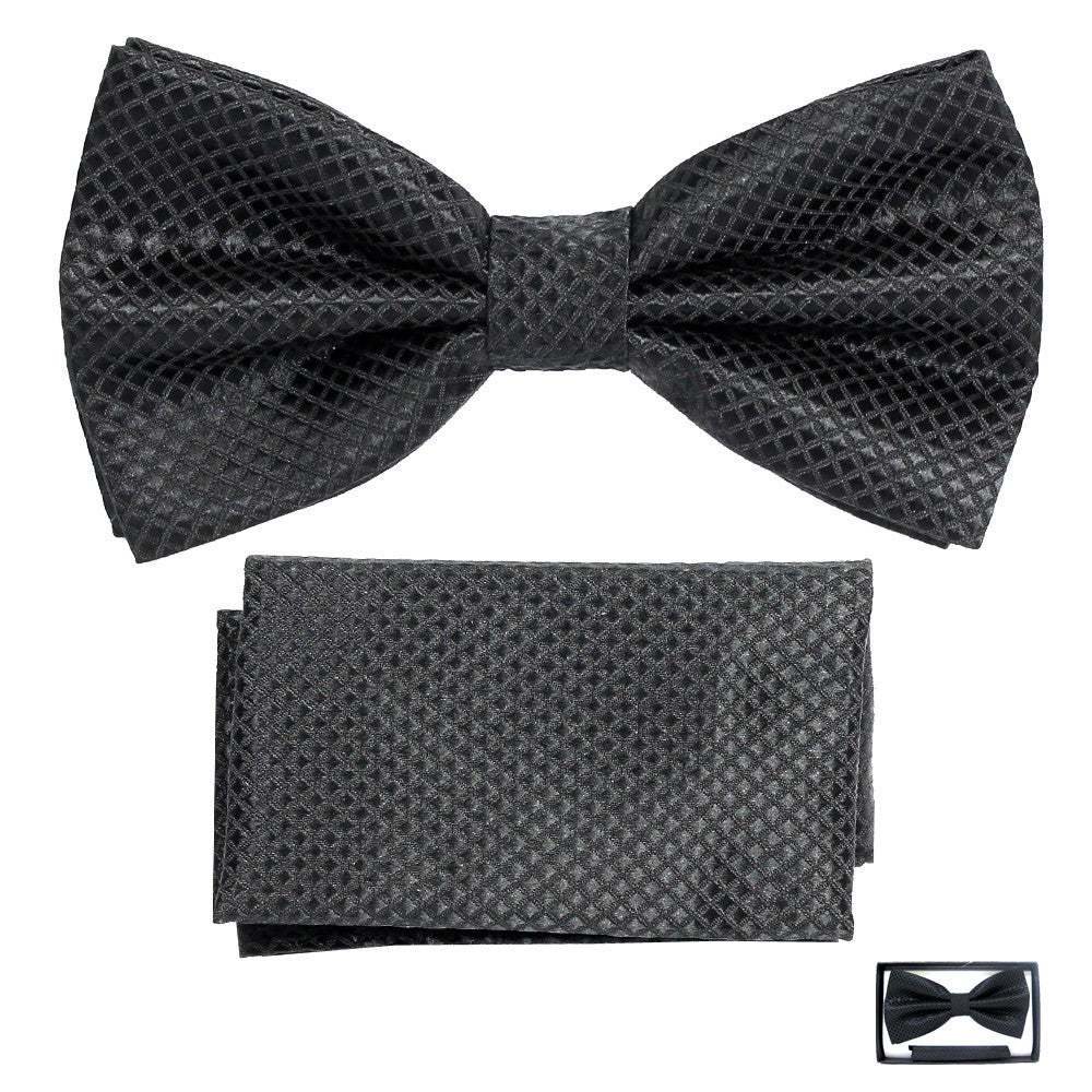 Men's Bow Tie With Matching Pocket Square - BT102 - BucheliUSA
