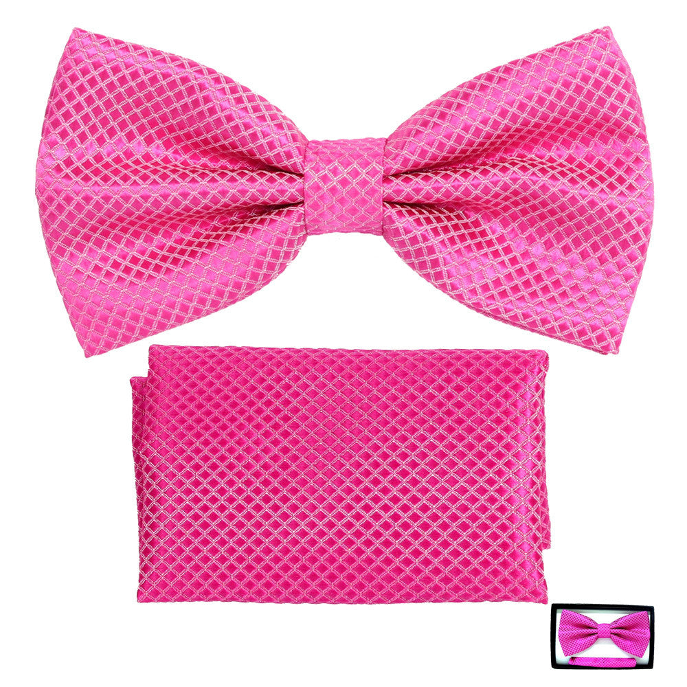 Men's Bow Tie With Matching Pocket Square - BT102 - BucheliUSA