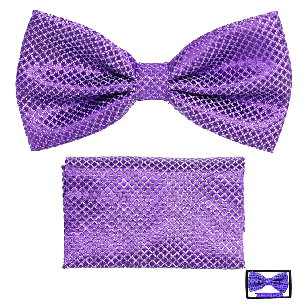 Men's Bow Tie With Matching Pocket Square - BT102 - BucheliUSA