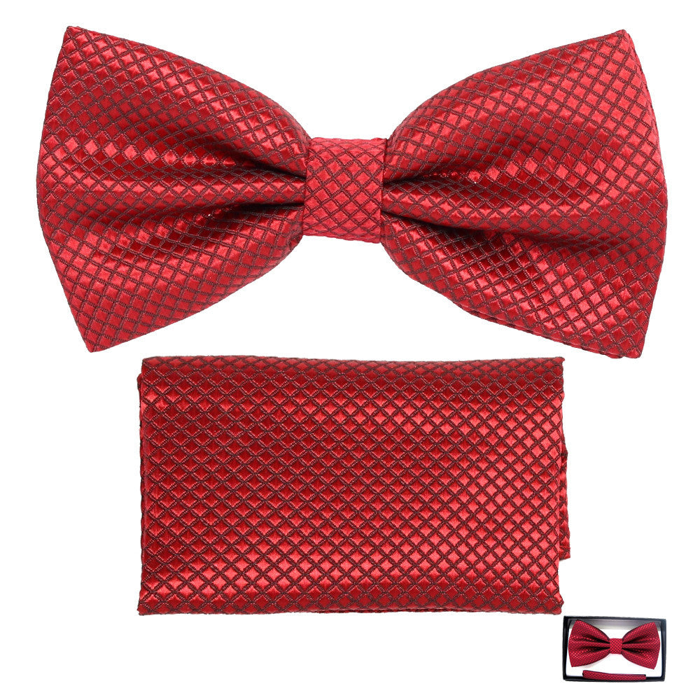 Men's Bow Tie With Matching Pocket Square - BT102 - BucheliUSA