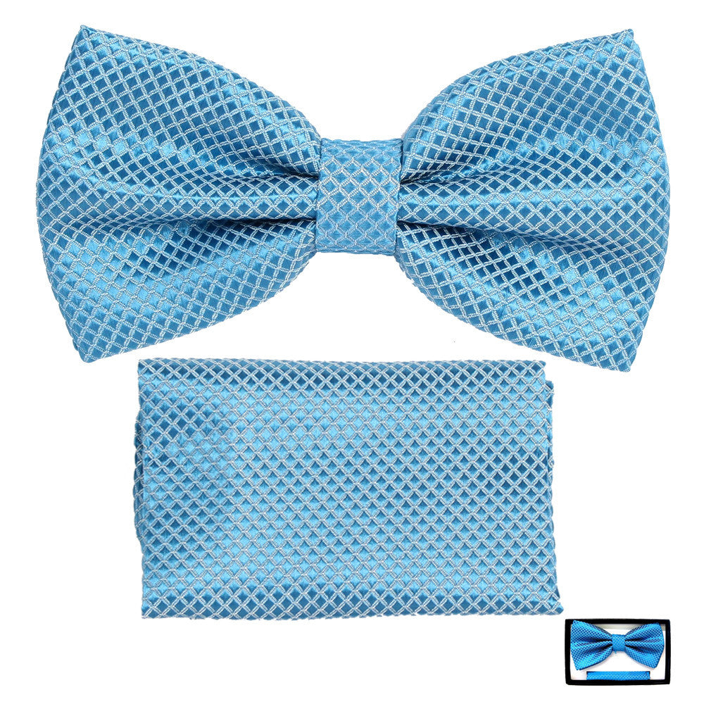 Men's Bow Tie With Matching Pocket Square - BT102 - BucheliUSA