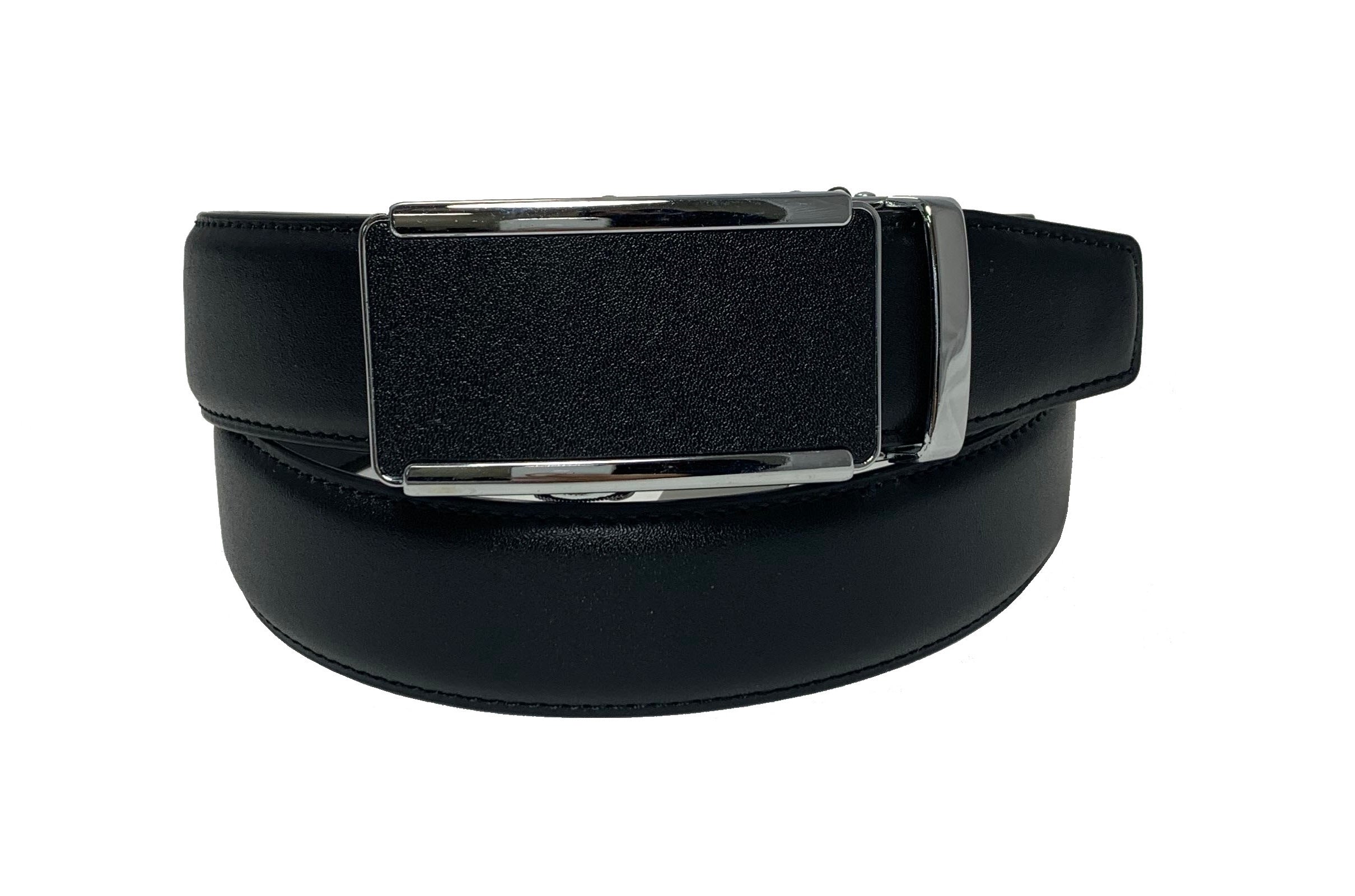 Men's Leather Ratchet Track Belt with Matching Buckle / Steel Frame-TR520 - BucheliUSA