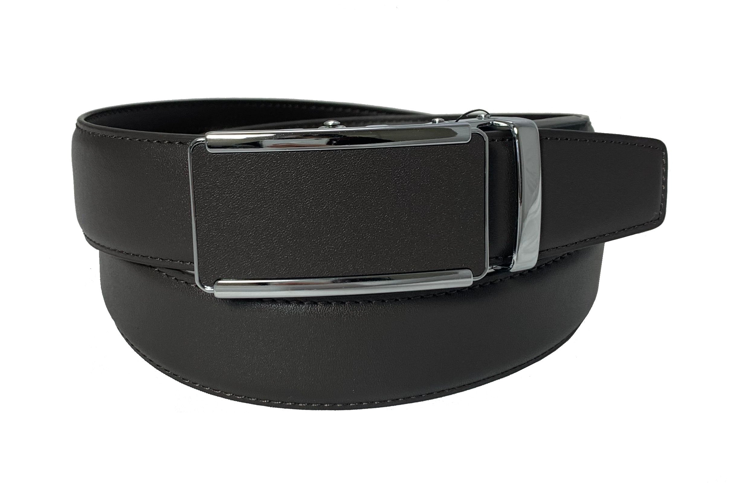 Men's Leather Ratchet Track Belt with Matching Buckle / Steel Frame-TR520 - BucheliUSA