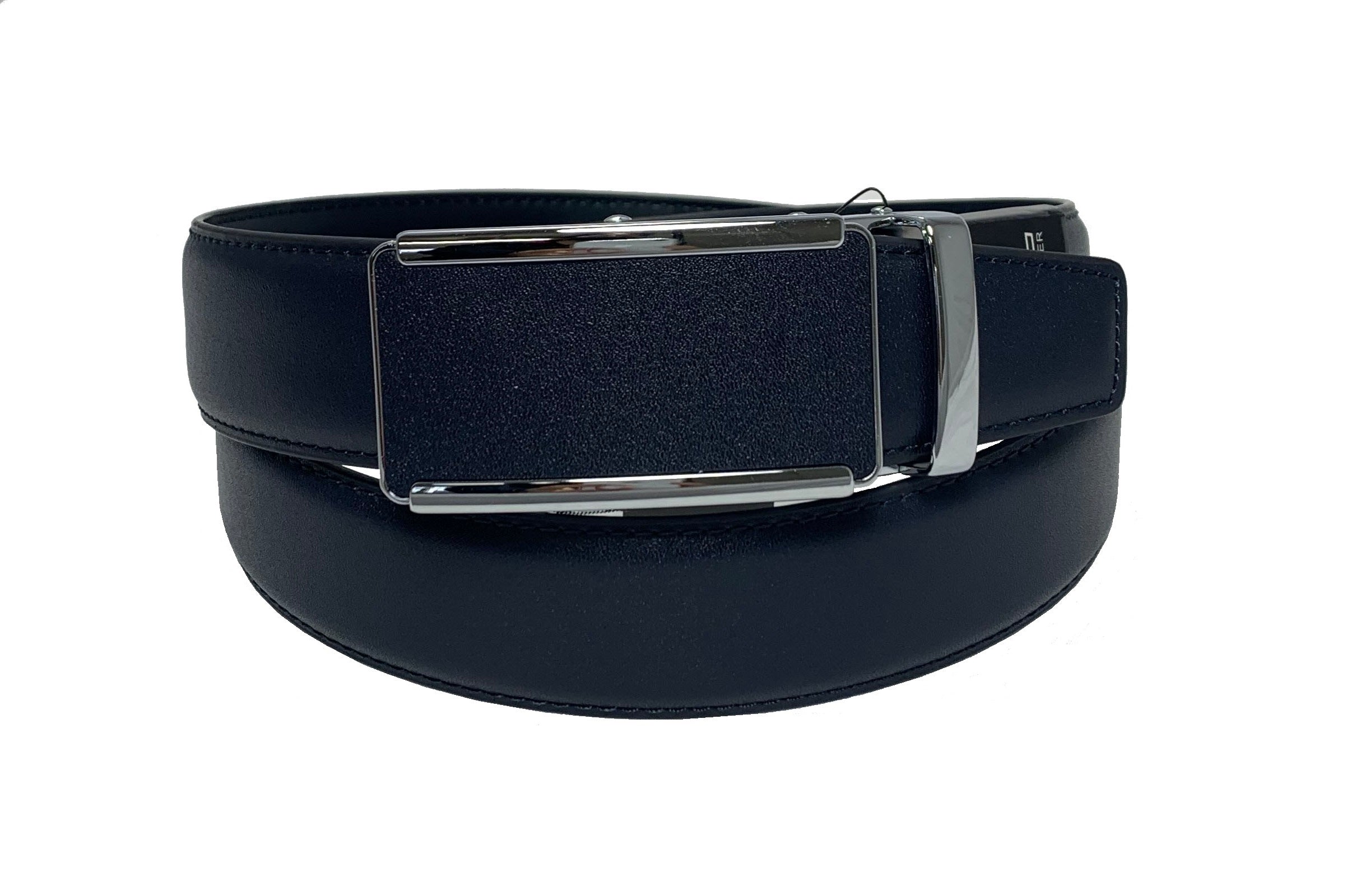 Men's Leather Ratchet Track Belt with Matching Buckle / Steel Frame-TR520 - BucheliUSA