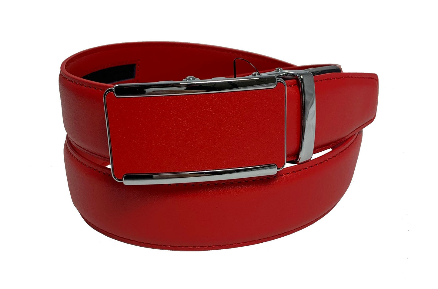 Men's Leather Ratchet Track Belt with Matching Buckle / Steel Frame-TR520 - BucheliUSA