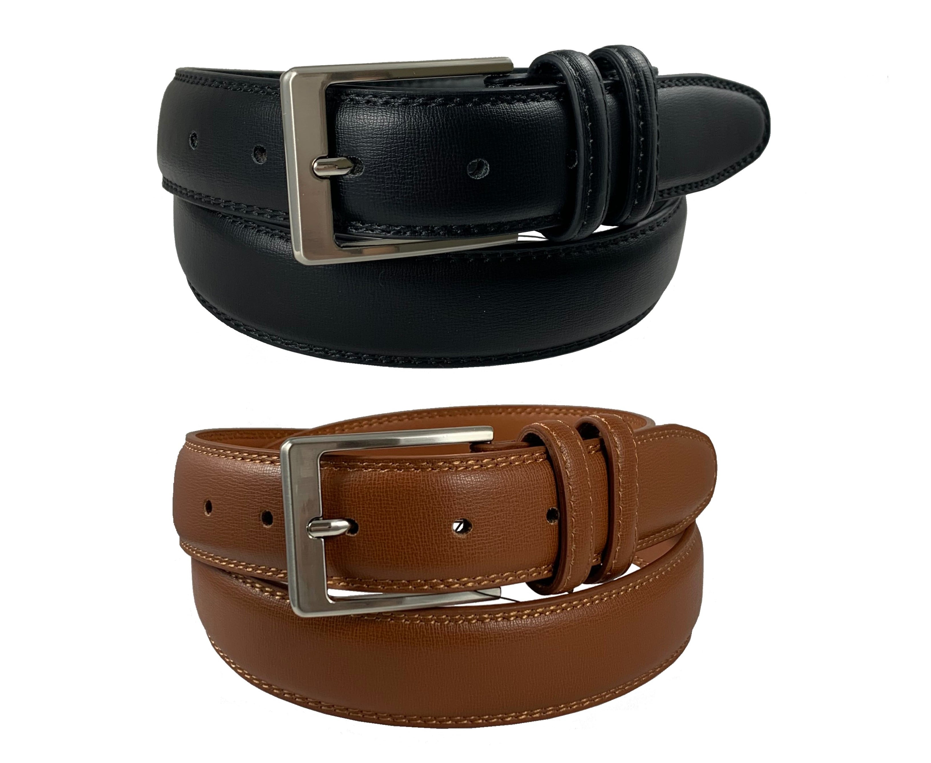 Men's Genuine Leather Dress Belt w/ Stainless Steel Buckle - UB3508
