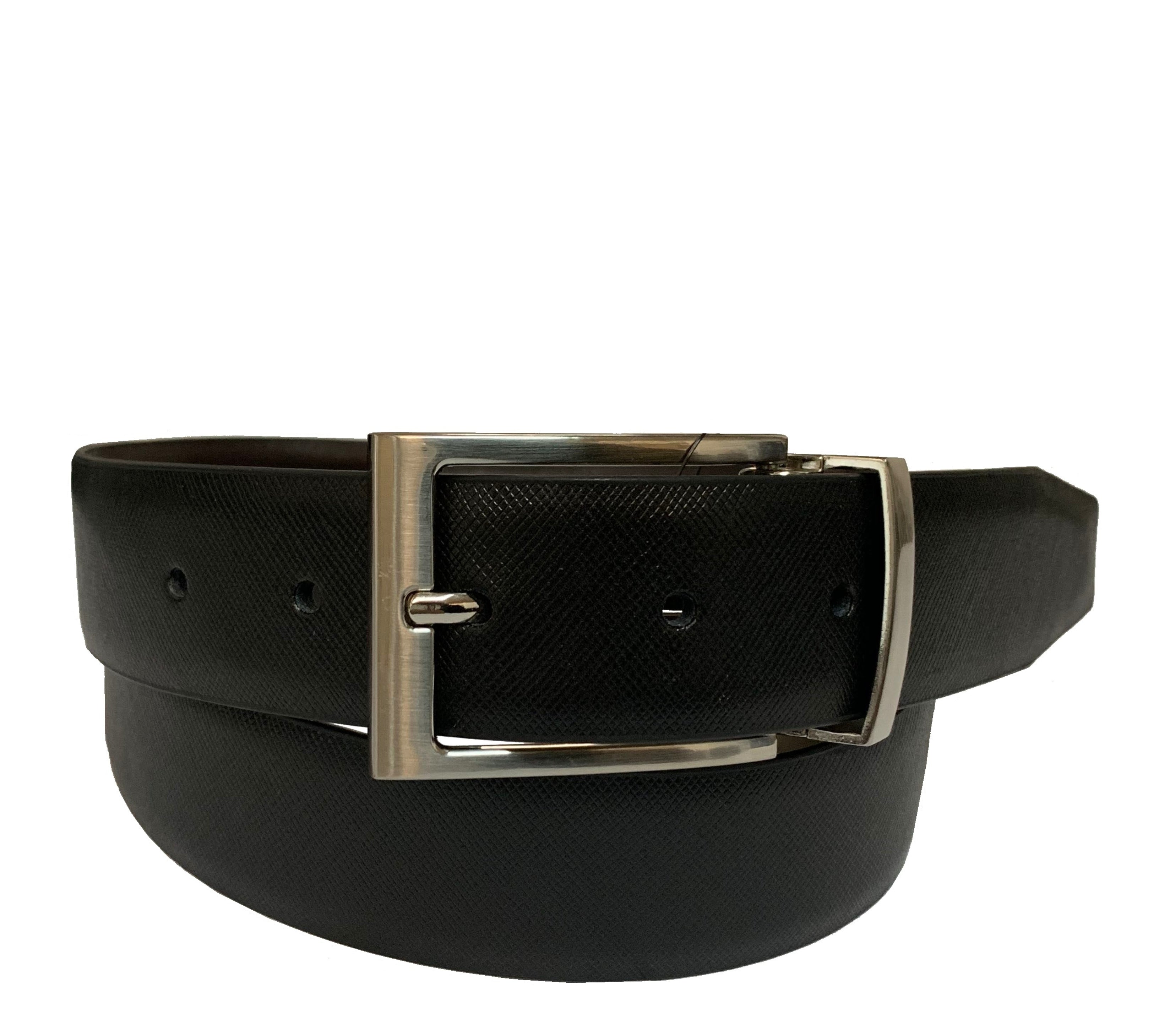 Men's Luxe Leather Reversible Dress Belt w/Metal Buckle- UB419