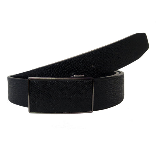 Men's Magnetic Frame Black Matte Leather Belt - G109 - BucheliUSA