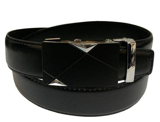 Men's Leather Ratchet Track  Belt with Buckle w/Metal Frame -  TR202 - BucheliUSA