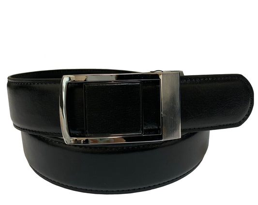 Men's Leather Ratchet Track  Belt with Buckle w/Metal Frame -  TR409 - BucheliUSA