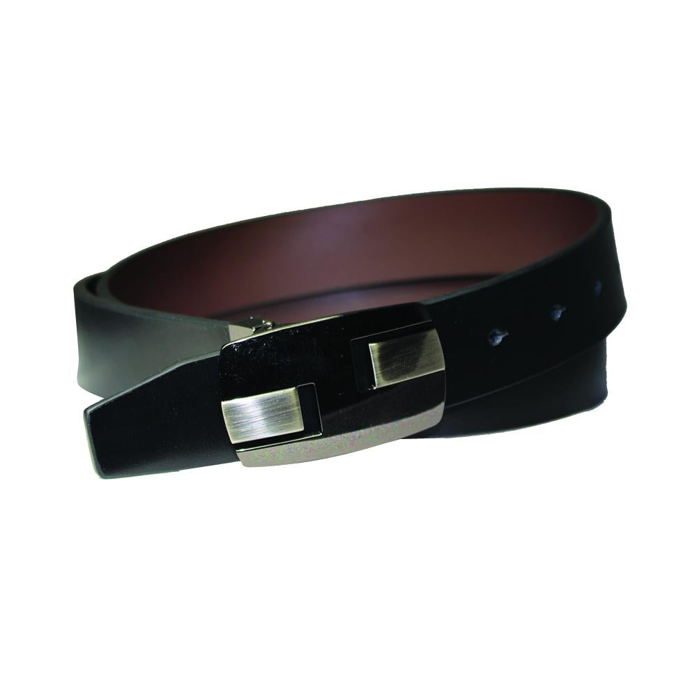 Men's Contrasting Finish Buckle Leather Belt - UB821REV - BucheliUSA