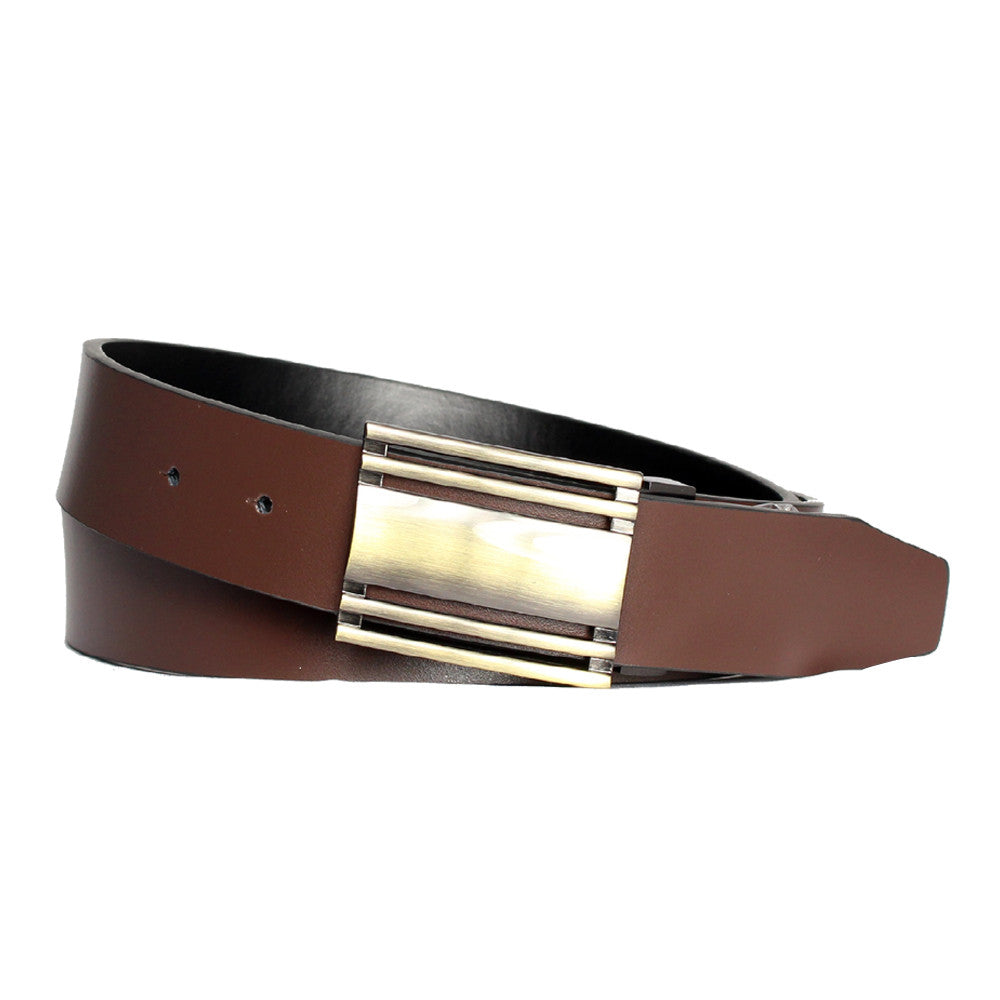 Men's Magnetic Steel Frame Leather Reversible Belt - UB822 - BucheliUSA