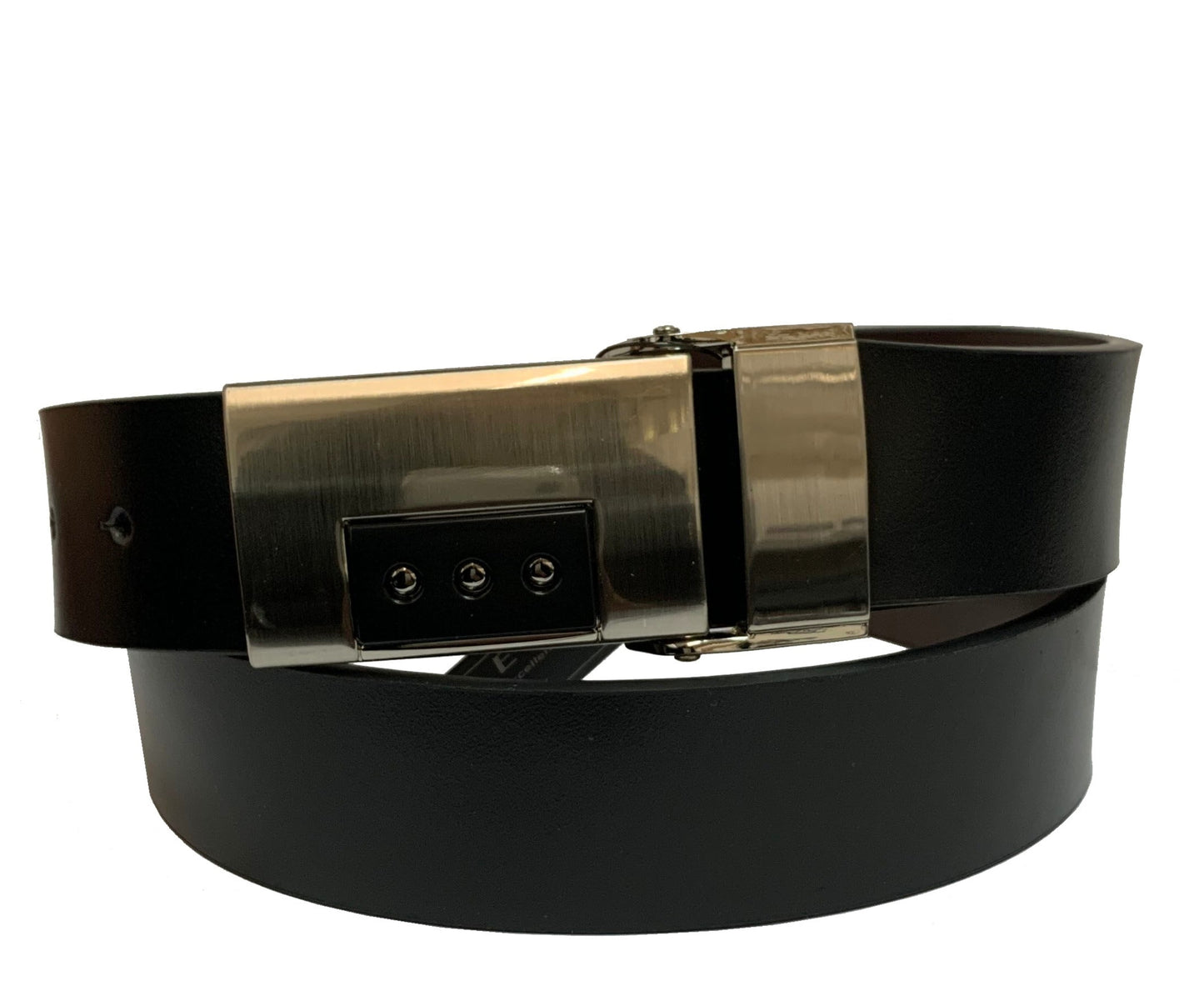 Men's Genuine Leather Reversible Belt w/Sleek Design Metal Buckle - UB843