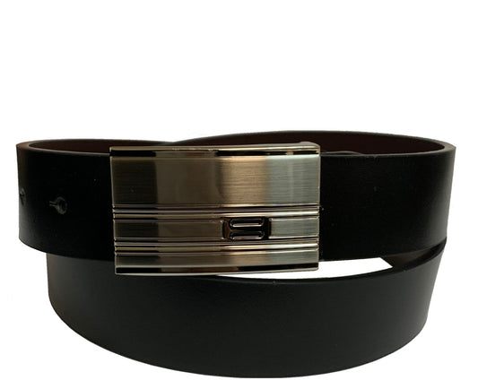 Men's Genuine Leather Belt w/Sleek Design Metal Buckle - UB860