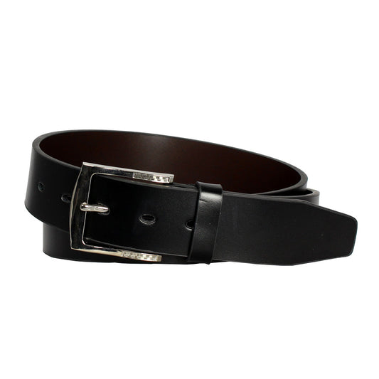 Men's Leather Belt with Stainless Steel Buckle Design - UB884 - BucheliUSA