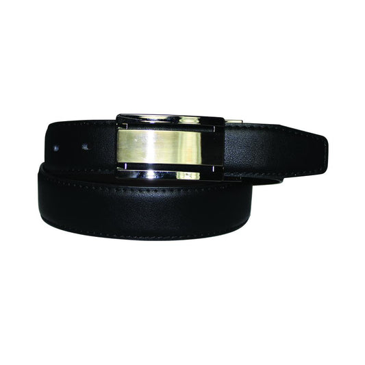 Men's Pebbled Leather Belt w/Polished Buckle- UP817 - BucheliUSA