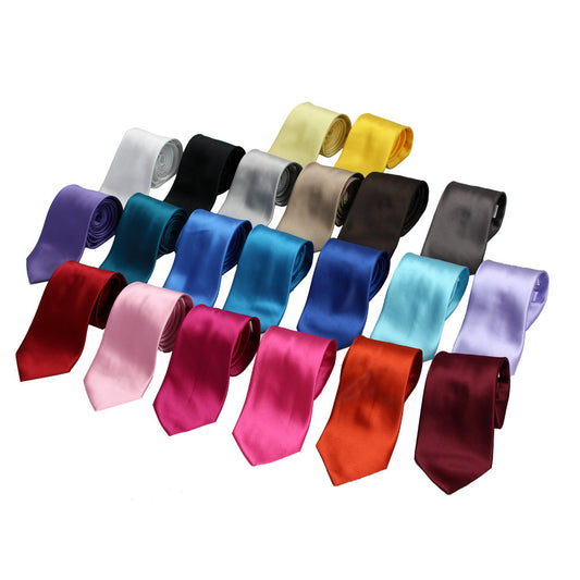 Men's Solid Self-Tie Neck Tie - 3INCHPS -20 Colors - BucheliUSA