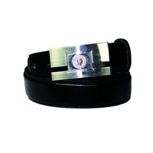 Boy's Black Leather Logo Buckle Belt - BK1001 - BucheliUSA