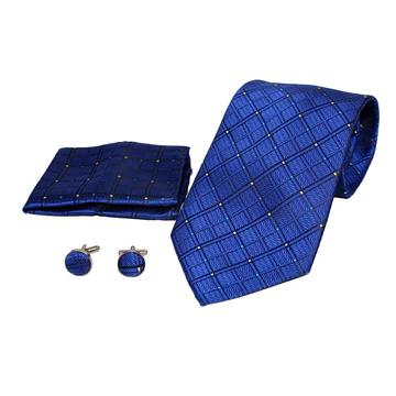 Men's Neck Tie, Pocket Square and Cufflinks Set