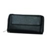 Black Leather 2-Sided Zip-Up Clutch - WAC001 - BucheliUSA